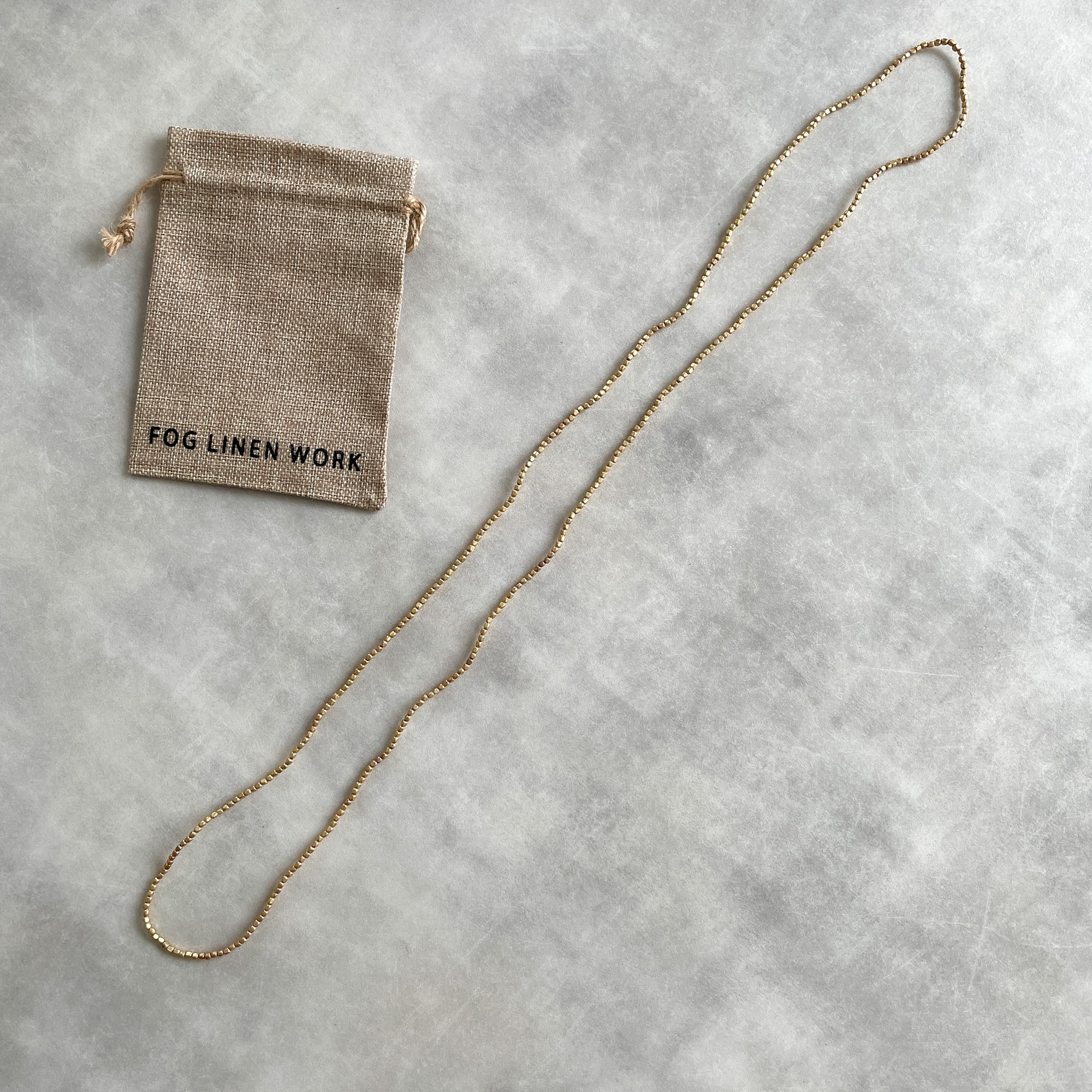 fog linen work（フォグリネンワーク） ブラスビーズネックレス L