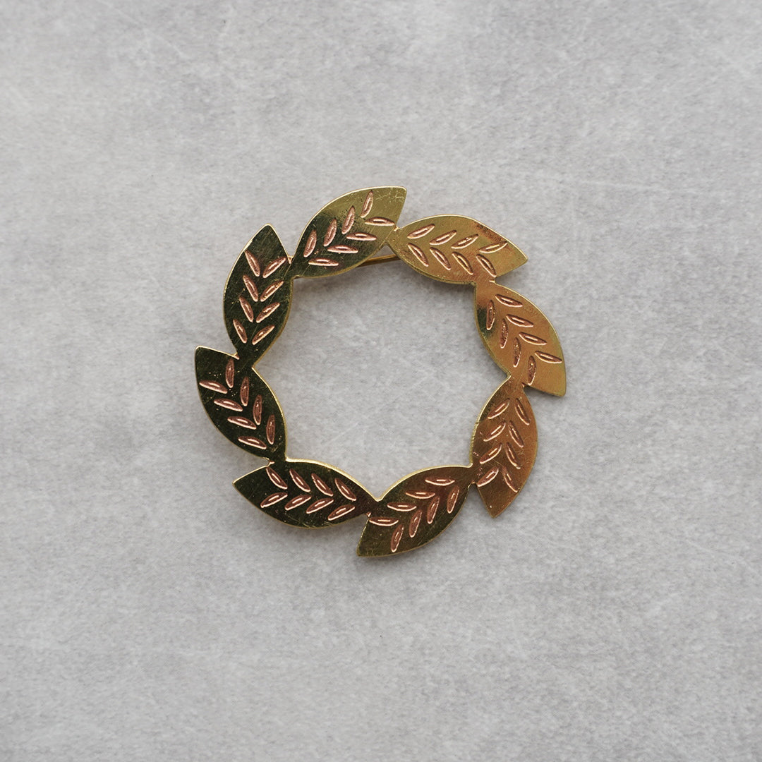 【Akorat】真鍮ブローチ 葉 BRASS BROOCH LEAF RING
