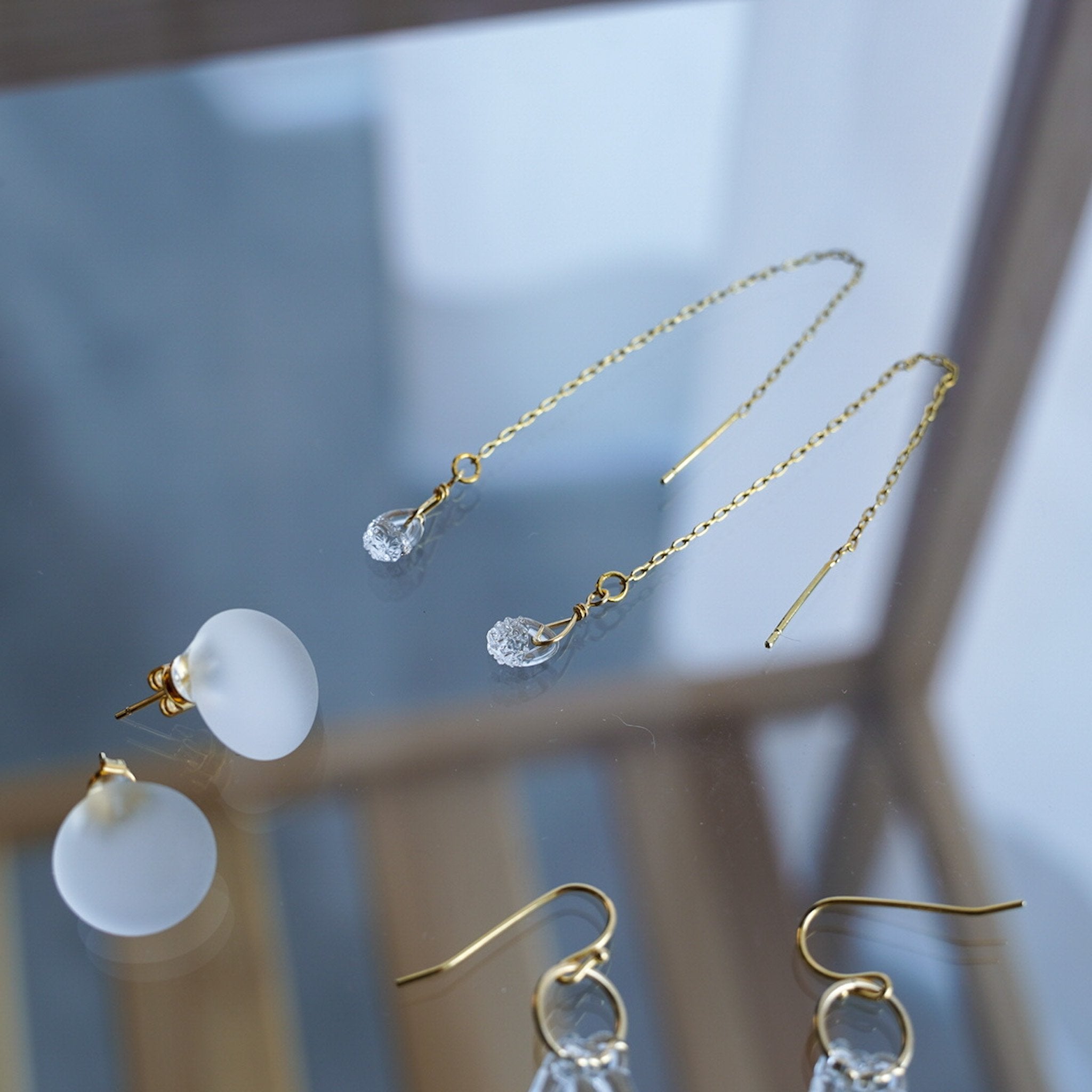 【HARIO Lampwork Factory】ハリオランプワークファクトリー ピアス フローズンウォーター - アクセサリー - ハナトツキ interior zakka&flower