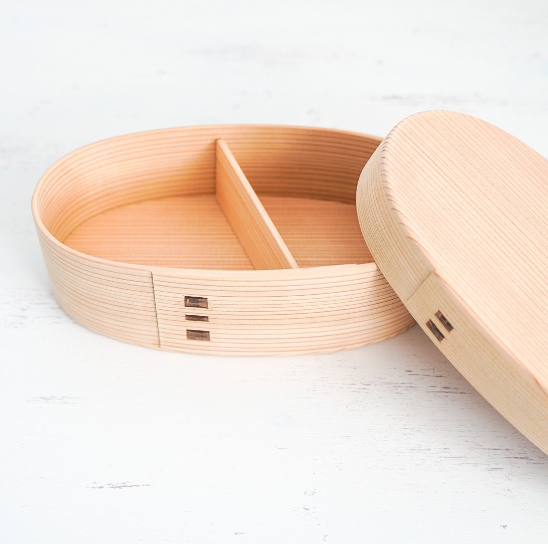 りょうび庵 曲げわっぱ こばん弁当箱（中）無塗装 – ハナトツキ